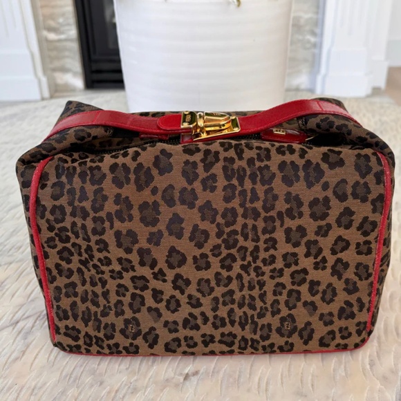 Authentic Fendi Vintage Leopard Print Vanity Bag - Picture 2 of 14